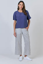 Load image into Gallery viewer, Naturals by O&amp;J Wide Leg Pants Blueberry Stripe colour front shot
