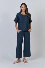 Load image into Gallery viewer, Naturals by O&amp;J Wide Leg Pants Poseidon colour front shot
