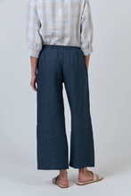 Load image into Gallery viewer, Naturals by O&amp;J Wide Leg Pants Poseidon colour back shot
