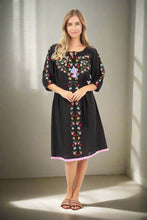 Load image into Gallery viewer, Naudic - Oregon Dress Splendour Embroidery in Black colour front shot
