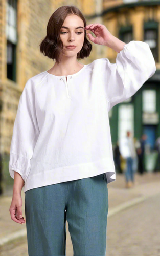 Neris - Baubles Top - White colour front shot