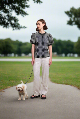 Neris - In Ore Pant - Pumice colour front shot
