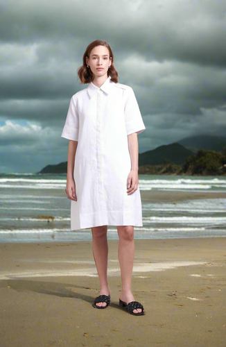 Neris - Ric Rac Dress - White colour front shot