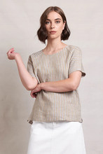 Load image into Gallery viewer, Neris - Simplici Tee - Mineral Stripe colour front shot
