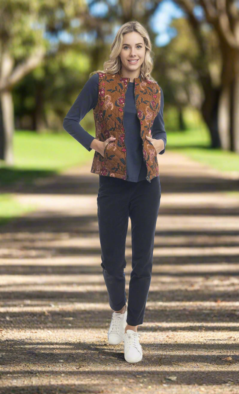 Orientique Aida Reversible Vest Font View