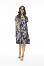Load image into Gallery viewer, Orientique Arashi Reversible Short Sleeve Dress Printed colour front shot
