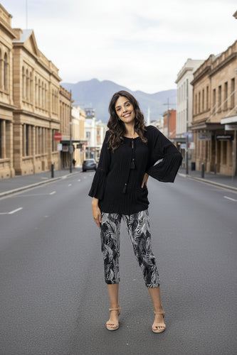 Orientique Bangalene Arashi Pant Black/White colour front shot