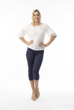Load image into Gallery viewer, Orientique Bangalene Capri Pant Navy colour front shot

