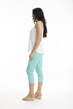 Load image into Gallery viewer, Orientique Bangalene Capri Pants Aqua side shot

