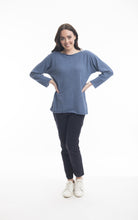 Load image into Gallery viewer, Orientique Boat Neck Knit Top with Long Sleeve Front View
