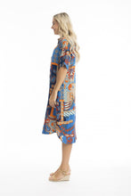 Load image into Gallery viewer, Orientique Camps Bay Collared Buttonthrough Dress Printed colour side shot
