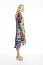 Load image into Gallery viewer, Orientique Camps Bay Collared Buttonthrough Dress Printed colour side shot
