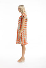 Load image into Gallery viewer, Orientique Camps Bay Short Sleeve Bubble Dress Red colour side shot
