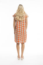 Load image into Gallery viewer, Orientique Camps Bay Short Sleeve Bubble Dress Red colour back shot
