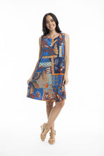 Load image into Gallery viewer, Orientique Camps Bay Sleeveless Reversible Dress Printed colour front shot
