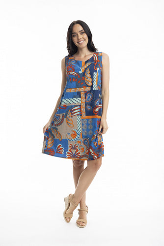 Orientique Camps Bay Sleeveless Reversible Dress Printed colour front shot