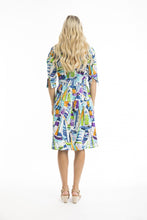 Load image into Gallery viewer, Orientique Cannes Collared Dress with Belt Printed colour back shot
