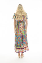 Load image into Gallery viewer, Orientique Carvalho Layered Midi Dress printed colour back shot
