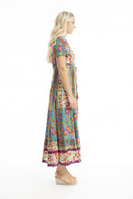 Load image into Gallery viewer, Orientique Carvalho Layered Midi Dress printed colour side shot
