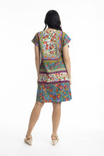 Load image into Gallery viewer, Orientique Carvalho Short Sleeve Reversible Shift Dress printed colour back shot
