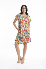 Load image into Gallery viewer, Orientique Carvalho Short Sleeve Reversible Shift Dress printed colour front shot 

