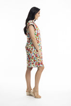 Load image into Gallery viewer, Orientique Carvalho Short Sleeve Reversible Shift Dress printed colour side shot 
