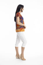 Load image into Gallery viewer, Orientique Crew Neck T-Shirt Maspalomas Orange colour side shot
