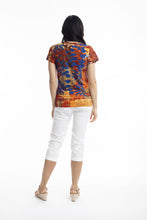 Load image into Gallery viewer, Orientique Crew Neck T-Shirt Maspalomas Orange colour back shot
