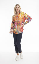 Load image into Gallery viewer, Orientique Digital Occasion Button Through Blouse Mix Color Front View
