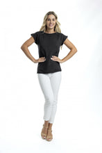 Load image into Gallery viewer, Orientique Essentials Boatneck Knit Top Black colour front shot 
