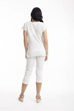 Load image into Gallery viewer, Orientique Essentials Boatneck Knit Top White back shot
