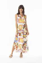Load image into Gallery viewer, Orientique Felicia Round Neckline Sleeveless Dress Printed colour front shot
