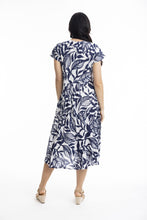 Load image into Gallery viewer, Orientique Hayman Navy Bias Dress with Pockets Navy colour back shot
