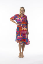 Load image into Gallery viewer, Orientique Jacuma Shirt Dress Printed colour front shot
