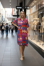 Load image into Gallery viewer, Orientique Jacuma Shirt Dress Printed colour front shot
