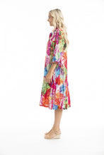 Load image into Gallery viewer, Orientique Jozani Collared Buttonthrough Dress printed colour side shot
