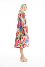 Load image into Gallery viewer, Orientique Jozani Collared Buttonthrough Dress printed colour side shot
