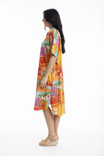 Load image into Gallery viewer, Orientique Kiwayu Collared Maxi Buttonthrough Dress Printed colour side shot
