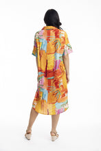Load image into Gallery viewer, Orientique Kiwayu Collared Maxi Buttonthrough Dress Printed colour back shot
