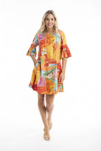 Load image into Gallery viewer, Orientique Kiwayu Frill Sleeve Contemporary Dress front shot
