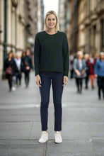 Load image into Gallery viewer, Orientique Knit Top R-Neck Pine colour front shot
