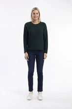 Load image into Gallery viewer, Orientique Knit Top R-Neck Pine colour front shot
