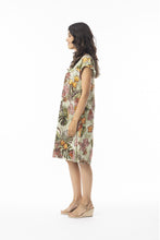 Load image into Gallery viewer, Orientique Lima Reversible Short Sleeve Dress Olive colour side shot
