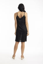 Load image into Gallery viewer, Orientique Long Slip in Black colour back shot
