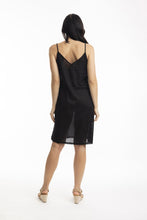 Load image into Gallery viewer, Orientique Long Slip in Black colour back shot
