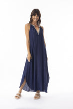 Load image into Gallery viewer, Orientique Lux Sleeveless Maxi Dress Navy colour front shot
