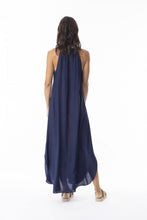 Load image into Gallery viewer, Orientique Lux Sleeveless Maxi Dress Navy colour back shot
