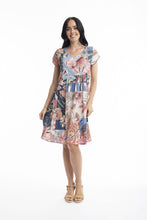 Load image into Gallery viewer, Orientique Luzon Bib Dress with Pockets Printed colour front shot
