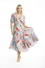 Load image into Gallery viewer, Orientique Luzon Midi Crossover Dress Printed colour front shot
