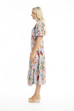 Load image into Gallery viewer, Orientique Luzon Midi Crossover Dress Printed colour side shot
